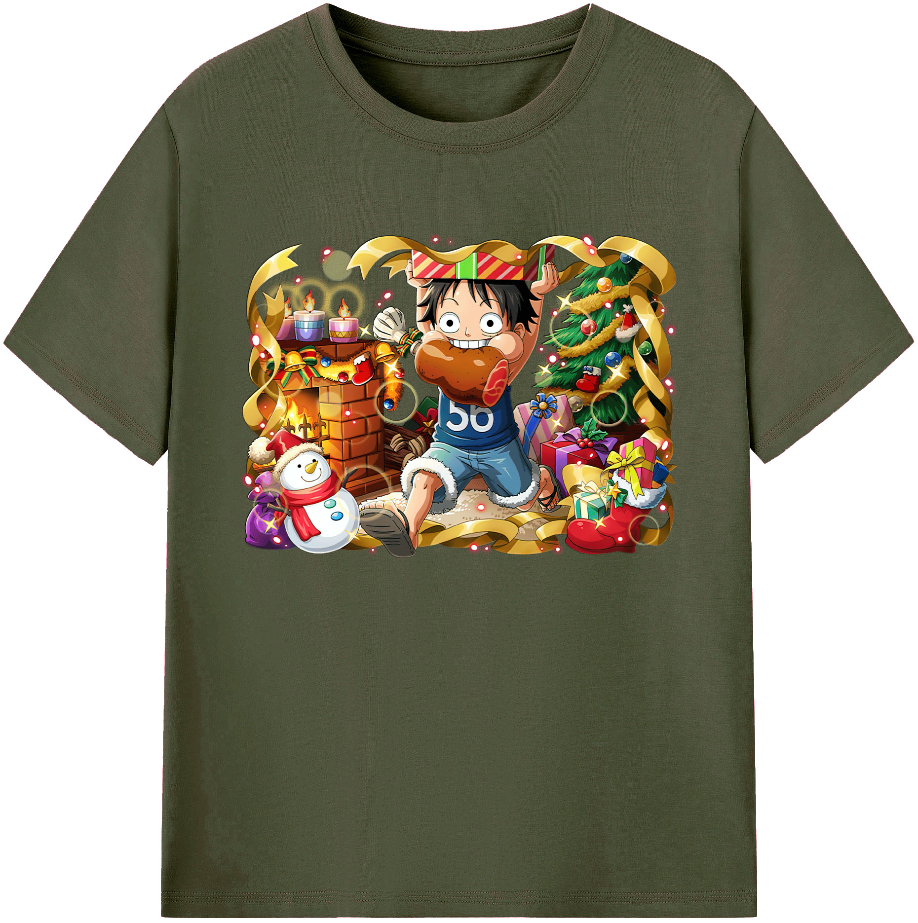 ワンピース モンキー・D・ルフィ ONE PIECE Monkey D. Luffy 綿100％ メンズ半袖Tシャツ｜肌触りやわらか＆通気性